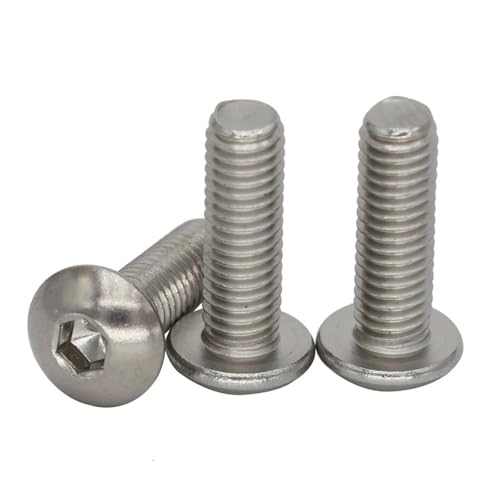 FULIMEI M6x8 M6x10 M6x12 M6x20 304 316 Edelstahl Pilz Runde Innensechskant-Knopfkopfschraube(10Pcs 316ss M6x10) von FULIMEI