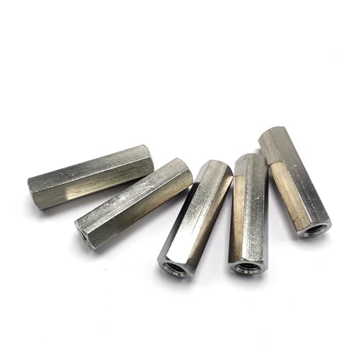 FULIMEI Sechskantstangenmutter mit feinem Gewinde, Sechskantverlängerung aus Edelstahl 304(1.0 Pitch,M12x20-s17-20pieces) von FULIMEI
