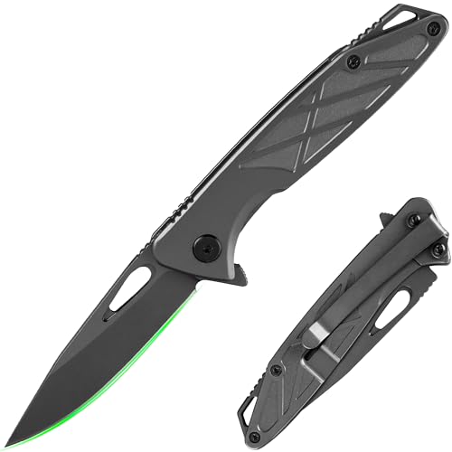 FULLHI 2.75'' Jagdmesser (440C Stahlklinge) EDC-Messer Kleines Taschenmesser mit Taschenclip für Männer und Frauen Wandern Camping von FULLHI