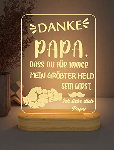 Papa Geschenk Geburtstag, Geschenk Papa, Nachtlichtgeschenke für Papa, 3D-Illusionslampe, Vatertagsgeschenke für Männer, Papa, Großvater von FULLOSUN