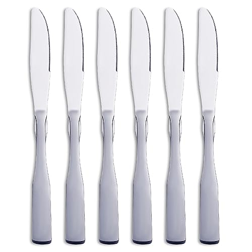 FULLYWARE Dinnermesser, Edelstahl 8,7 Zoll schwere Tischmesser Silberwaren, Metallmesser Besteck-Set, 6-teilig von FULLYWARE