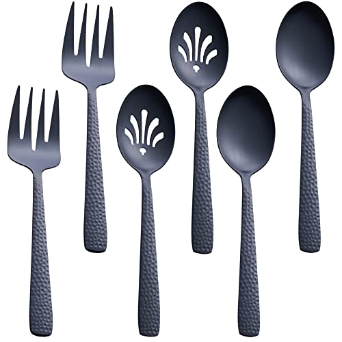 FULLYWARE Servierutensilien-Set, 24,1 cm, Edelstahl, großer Servierlöffel und Serviergabel, mattes Schwarz von FULLYWARE