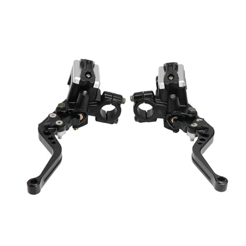 FULUSIC Kupplung Bremshebel Bremskupplungspumpe Hauptzylinder Motorradhebel Lenker Hydraulische Kupplung 22 Mm Kupplungshebel(Set Black) von FULUSIC