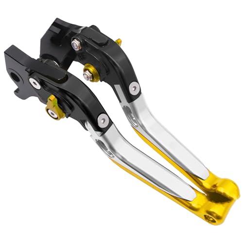 FULUSIC Kupplung Bremshebel Für MT03 Für MT-03 2015 2016 2017 2018 2019 2020 Motorrad Einstellbare Klapphebel Kupplungshebel Bremshebel Set Kupplungshebel(BK SR GD-GD) von FULUSIC