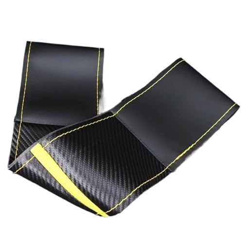 FULUSIC Lenkradhüllen Auto Lenkradbezug Lenkradhülle Universal Typ 38cm Handgenäht Mit Nadel Und Faden Auto Lenkradbezug(Yellow Thread) von FULUSIC