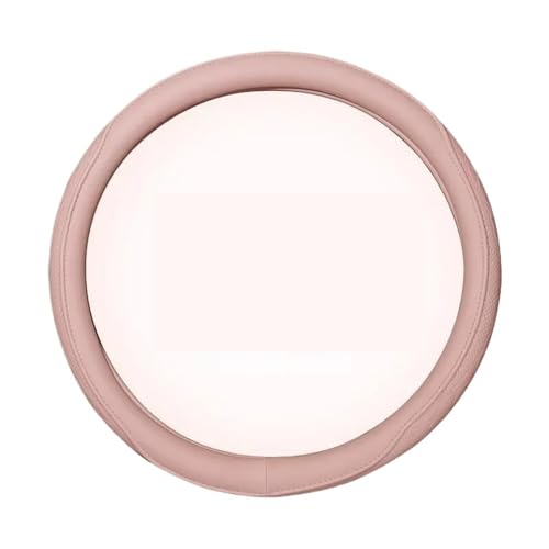 FULUSIC Lenkradhüllen Leder Perforiert Patchwork Auto Lenkradbezug rutschfest Atmungsaktiv Universal 15 Zoll Ca. 38,1 cm Auto Lenkradbezug(Pink) von FULUSIC