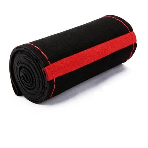 FULUSIC Lenkradhüllen Lenkradbezug Aus Geflochtenem Wildleder Schwarz Durchmesser 38 cm Auto Lenkradbezug(Red red line) von FULUSIC