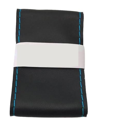 FULUSIC Lenkradhüllen Universal 36cm 40CM Leder Braid Griff Abdeckung Mit Nadel Und Faden Innen Auto Lenkrad Abdeckung Auto Lenkradbezug(36cm Black Blue 1set) von FULUSIC