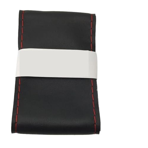 FULUSIC Lenkradhüllen Universal 36cm 40CM Leder Braid Griff Abdeckung Mit Nadel Und Faden Innen Auto Lenkrad Abdeckung Auto Lenkradbezug(40cm Black red 1set) von FULUSIC