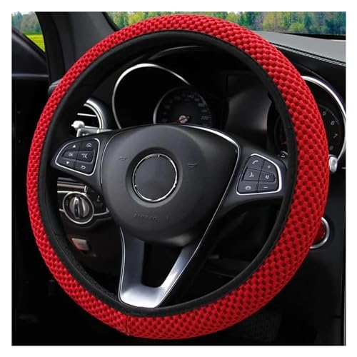 FULUSIC Lenkradhüllen Universelle Lenkradabdeckung Fürs Auto Ohne Innenring Elastischer Griff Abnehmbar rutschfest Auto Lenkradbezug(Red) von FULUSIC