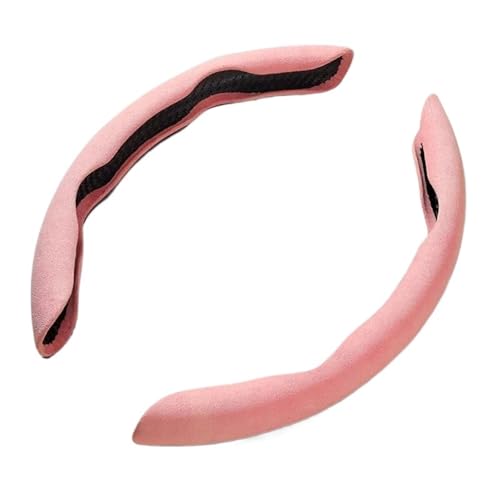 FULUSIC Lenkradhüllen Wildleder Universal 38CM Auto Lenkrad Power Assist Abdeckung Anti-Rutsch-Schutzhülle Auto Lenkradbezug(Pink) von FULUSIC