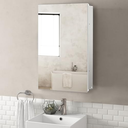 FUMANGO Badezimmer-Medizinschrank aus Aluminium, 50,8 x 66 cm, fest und langlebig, wasserdicht und rostfrei, versenkt oder oberflächenmontiert FUMANGO Badezimmer-Medizinschrank aus Aluminium, 50,8 x 66 cm, fest und langlebig, wasserdicht und rostfrei, versenkt oder oberflächenmontiert von FUMANGO