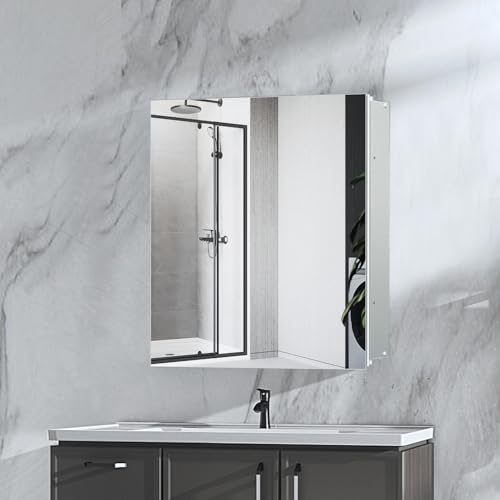 FUMANGO Badezimmer-Medizinschrank aus Aluminium, 61 x 61 cm, fest und langlebig, wasserdicht und rostfrei, versenkt oder oberflächenmontiert FUMANGO Badezimmer-Medizinschrank aus Aluminium, 61 x 61 cm, fest und langlebig, wasserdicht und rostfrei, versenkt oder oberflächenmontiert von FUMANGO
