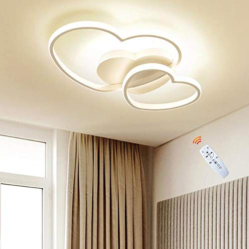 LED Deckenleuchte Herzförmige Design Modern Schlafzimmerlampe Dimmbar Deckenlampe Metall Acryl Kreativ Kronleuchter Küche Esszimmer Wohnzimmer Kinderzimmer Deckenlicht Weiß,50cm von FUMIMID