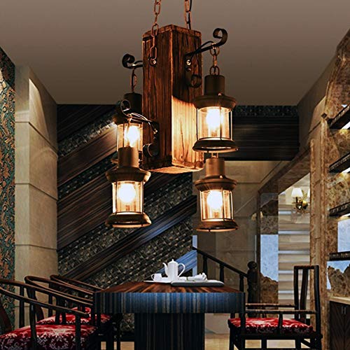 Industrielle Hängelampe Vintage Pendelleuchte Deckenleuchte E27 Retro Pendellampe Eisen Loft Kronleuchter Rustikal Leuchter Wohnzimmer Esszimmer Untergeschoss Bar Restaurant Hängend Deckenlampe,D von FUMIMID