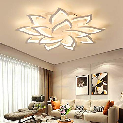 LED Blumen Deckenleuchte Moderne Wohnzimmer Deckenlampe Dimmbar Mit Fernbedienung kreatives Kronleuchter Acryl Lampenschirm Esszimmer Kinderzimmer Schlafzimmerlampe Innenbeleuchtung, 100cm von FUMIMID