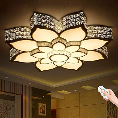 LED Deckenleuchte Modern Blume Shape Dimmbar Deckenbelicht Kreatives Lotus Design Deckenlampe Acryl Lampenschirm Wohnzimmerlampe Schlafzimmer Kronleuchter Esszimmer Hängelampe Beleuchtung,50cm von FUMIMID