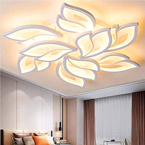 LED Deckenleuchte Moderne Dimmbare Deckenlampe Kreative Blumenform Design Deckenlicht Metall Acryl Blütenblätter Kronleuchter Schlafzimmerlampe Wohnzimmer Pendelleuchten Kinderzimmer Beleuchtung,85cm von FUMIMID