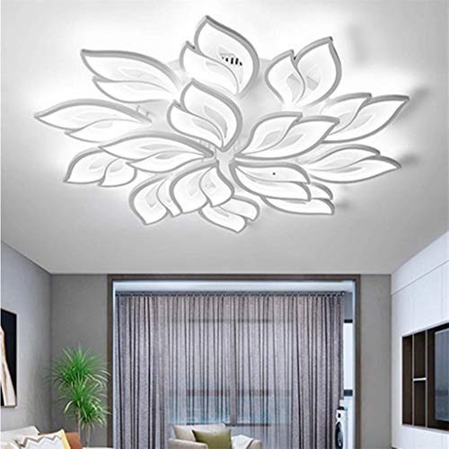 LED Deckenleuchte Moderne Dimmbare Deckenlampe Kreative Blumenform Design Deckenlicht Metall Acryl Blütenblätter Kronleuchter Schlafzimmerlampe Wohnzimmer Pendelleuchten Kinderzimmer Beleuchtung,115cm von FUMIMID