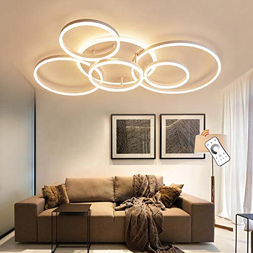 Modern Deckenleuchte LED Ring Deckenlampe Dimmbar Wohnzimmerlampe Mit Fernbedienung Acryl Lampenschirm Aluminium Design Schlafzimmer Esszimmer Küche Bürolampe Kronleuchter,6 Heads Modern Deckenleuchte LED Ring Deckenlampe Dimmbar Wohnzimmerlampe Mit Fernbedienung Acryl Lampenschirm Aluminium Design Schlafzimmer Esszimmer Küche Bürolampe Kronleuchter,6 Heads von FUMIMID