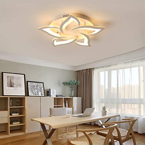 Moderne LED Deckenleuchte Dimmbare Wohnzimmer Deckenlampe Kreative Blumenform Design Acryl Metall Blütenblatt Kronleuchter Mit Fernbedienung Schlafzimmer Kinderzimmer Beleuchtung Lampen,5 heads von FUMIMID