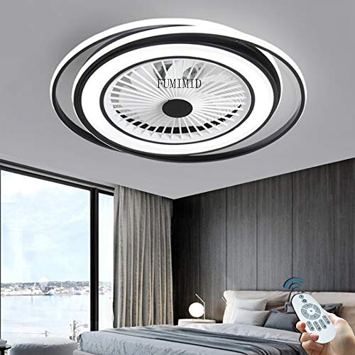 Moderne Schwarz LED Dimmbar Deckenleuchte Deckenventilatoren Mit Beleuchtung Leise Ventilator Deckenlampe Einstellbare 3 Windgeschwindigkeit Mit Fernbedienung Schlafzimmer Wohnzimmer Esszimmer Büro,A Moderne Schwarz LED Dimmbar Deckenleuchte Deckenventilatoren Mit Beleuchtung Leise Ventilator Deckenlampe Einstellbare 3 Windgeschwindigkeit Mit Fernbedienung Schlafzimmer Wohnzimmer Esszimmer Büro,A von FUMIMID