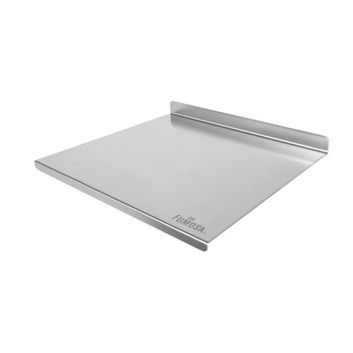 FUMOSA »IMPASTO« Edelstahl-Arbeitsplatte für Teig, inkl. Silikon-Antirutschmatte, 5 Größen, Aufkantung optional | Schneidebrett | Teigbrett | Knetbrett | Hackbrett (50 x 50 cm (mit 1x Aufkantung)) von FUMOSA