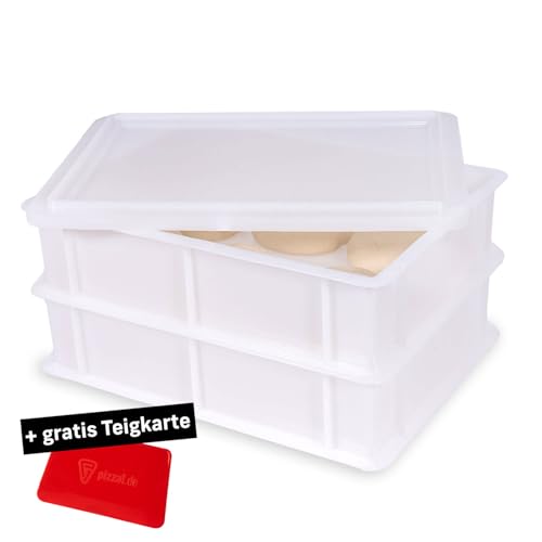 FUMOSA italienische Pizzaballen-Box »Home« (40x30x10) | Pizzateig | Teigwanne | Gärbox | Teigbox | + gratis Teigkarte - 2x Box + 1x Deckel von FUMOSA