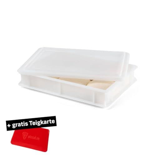 FUMOSA ital. Pizzaballen-Box Set »Home« (40x30x7) | Teigwanne | Teigbox | Pizzabox | Gärbox | Teigkiste | + gratis Teigkarte (1x Box + 1x Deckel) von FUMOSA
