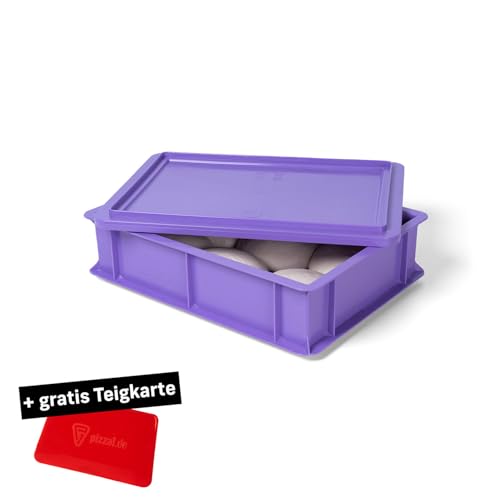 FUMOSA ital. Pizzaballen-Box Set »Home« farbig (40x30x10) | Pizzateig | Teigwanne | Gärbox | Teigbox | + gratis Teigkarte (Lila) von FUMOSA