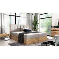 Boxspringbett Schlafzimmerbett KALYPSO 120x200cm Stoff Beige inkl. Bettkasten von FUN MOEBEL