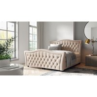 Boxspringbett Schlafzimmerbett turhan 120x200cm Stoff Elisa Velvet Beige Boxspringbett Schlafzimmerbett turhan 120x200cm Stoff Elisa Velvet Beige von FUN MOEBEL