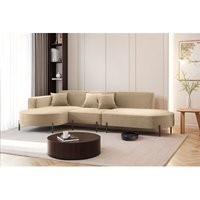Ecksofa Designersofa VALENCIA in Stoff Quelle Hellbraun Ottomane Links Ecksofa Designersofa VALENCIA in Stoff Quelle Hellbraun Ottomane Links von FUN MOEBEL