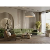 Ecksofa Designersofa madison Stoff Tender Way Grün Ottomane Rechts von FUN MOEBEL