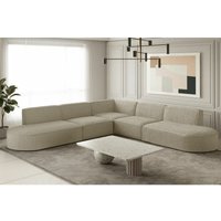 Ecksofa Designersofa palma Stoff Ascot Champagne Universal von FUN MOEBEL