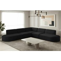 Ecksofa Designersofa palma Stoff Opera Velvet Schwarz Seite Universal von FUN MOEBEL