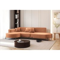 Ecksofa Designersofa valencia in Stoff Quelle Ziegelbraun Ottomane Links von FUN MOEBEL
