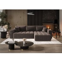 Ecksofa Schlafsofa CAMILA Stoff Monolith Schokobraun Ottomane Rechts Ecksofa Schlafsofa CAMILA Stoff Monolith Schokobraun Ottomane Rechts von FUN MOEBEL
