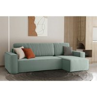 Ecksofa Schlafsofa Sofa MARIS Stoff Mint Ottomane Rechts von FUN MOEBEL