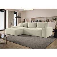 Ecksofa Schlafsofa Sofa WALKEN Stoff Quelle Ecru Ottomane Links Ecksofa Schlafsofa Sofa WALKEN Stoff Quelle Ecru Ottomane Links von FUN MOEBEL