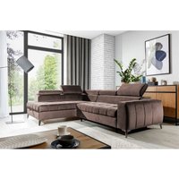 Ecksofa Schlafsofa Sofa agnesa Stoff Salvador Braun Ottomane Links Ecksofa Schlafsofa Sofa agnesa Stoff Salvador Braun Ottomane Links von FUN MOEBEL