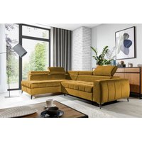 Ecksofa Schlafsofa Sofa agnesa Stoff Salvador Honiggelb Ottomane Links von FUN MOEBEL