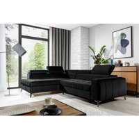 Ecksofa Schlafsofa Sofa agnesa Stoff Salvador Schwarz Ottomane Links Ecksofa Schlafsofa Sofa agnesa Stoff Salvador Schwarz Ottomane Links von FUN MOEBEL