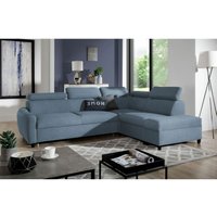 Ecksofa Schlafsofa Sofa anton in Stoff Esito Hellblau Ottomane Rechts Ecksofa Schlafsofa Sofa anton in Stoff Esito Hellblau Ottomane Rechts von FUN MOEBEL