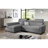 Ecksofa Schlafsofa Sofa anton xs in Stoff Esito Grau Ottomane Links von FUN MOEBEL