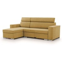 Ecksofa Schlafsofa Sofa canton in Stoff Camelia Senfgelb Ottomane Links Ecksofa Schlafsofa Sofa canton in Stoff Camelia Senfgelb Ottomane Links von FUN MOEBEL