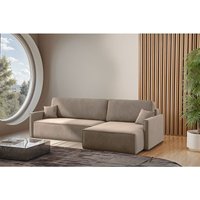 Ecksofa Schlafsofa Sofa louis Stoff Salvador Blassbraun Ottomane Rechts von FUN MOEBEL