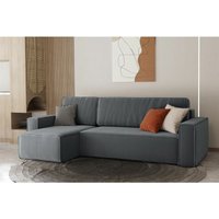 Ecksofa Schlafsofa Sofa maris Stoff Asphalt Ottomane Links von FUN MOEBEL