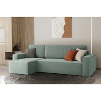 Fun Moebel - Ecksofa Schlafsofa Sofa maris Stoff Mint Ottomane Links von FUN MOEBEL