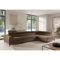 Ecksofa Schlafsofa Sofa toronto xl Stoff Element Schokobraun Ottomane Rechts Ecksofa Schlafsofa Sofa toronto xl Stoff Element Schokobraun Ottomane Rechts von FUN MOEBEL
